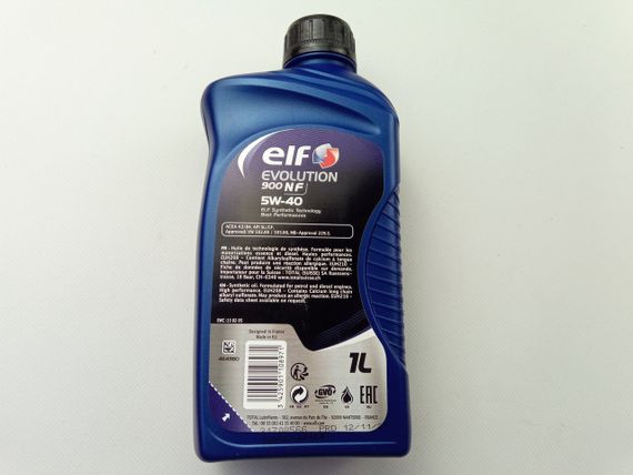 Олива моторна 5W-40 синтетична ELF Evolution 900 NF 1 л. (216649) (194875) | Зображення 2