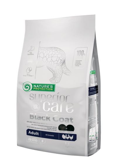 Nature's Protection Superior Care Black Coat Adult All Breeds Cухий корм для собак з чорною шерстю 1.5кг