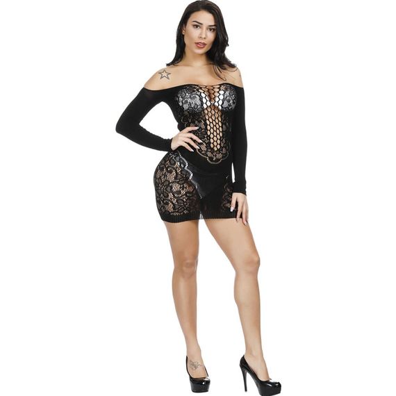 Пеньюар-Сітка Babydoll 48 Чорний w317 | Зображення 7