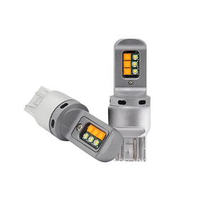 Автолампа світлодіодна W21/5W/7443, цоколь W3x16q, 3535 x 12 smd, біло жовта, 12 — 24 В
