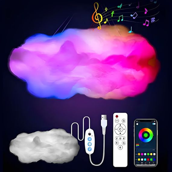 Светильник-облако DIY Cloud Atmosphere Light • Подвесная LED лампа светильник ночник облако с RGB подсветкой | Зображення 5