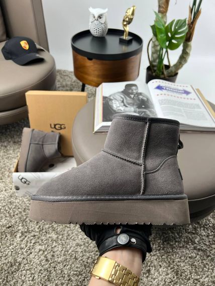 Угги UGG Classic Mini Platform Grey Fur 39 25 см | Зображення 5