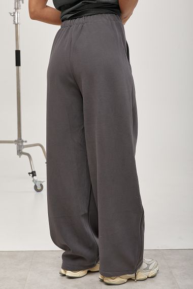 Теплі спортивні штани вільного фасону - сірий цвет, M (є розміри) | Зображення 1