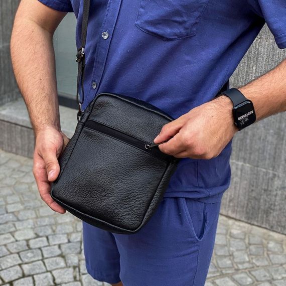 Набор 2 В 1! Сумка + Фонарь! Качественная мужская сумка из натуральной кожи + Тактический фонарь POLICE | Зображення 8