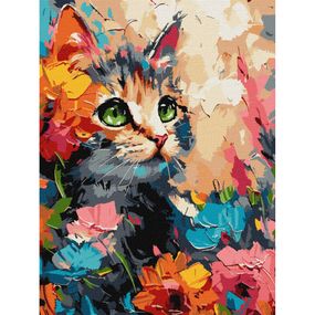 Картина за номерами "Пухнастий котик" KHO6598 30х40см