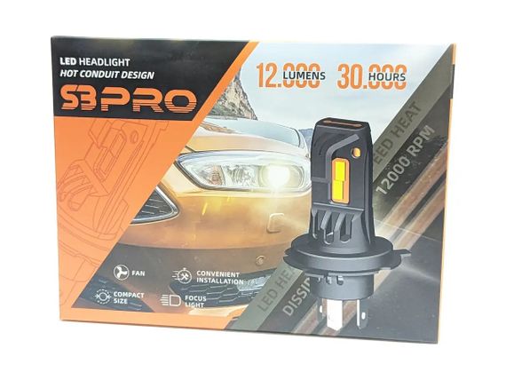 Комплект світлодіодних ламп S3PRO H4 12V 50W/set 6000K 12V | Зображення 1