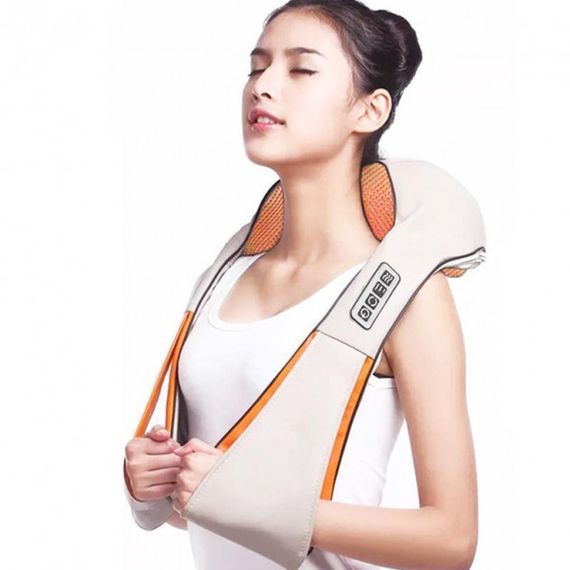 Домашний портативный массажер для шеи massager, Шейный масажер, Шейная подушка для массажа JM-45 | Зображення 3