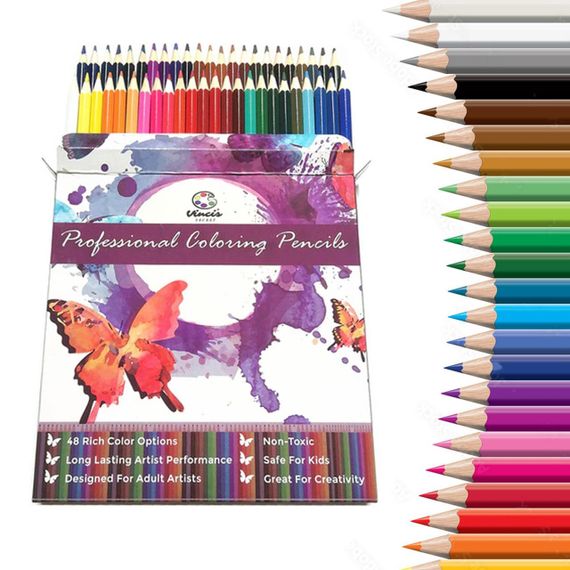 Набір різнокольорових олівців 48 шт Vincis Secret / Олівці для малювання