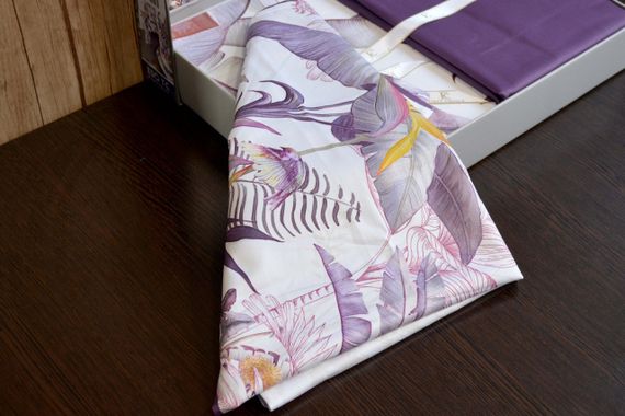 Постільна білизна First Choice 3D Satin 200×220 Palm Garden Purple | Зображення 5