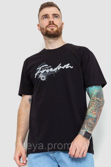 Футболка мужская батал, цвет черный, размеры 4XL, 5XL, 6XL, XXXL, 4XL FA_007599