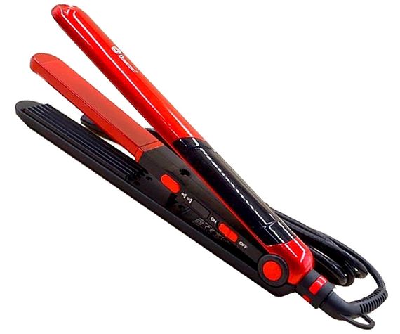 Плойка для волос 2в1 (выпрямитель + гофре) Domotec MS-4909 красная 30W (MS-4909_344) | Зображення 3