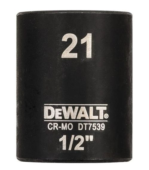 Головка торцева ударна DeWalt IMPACT коротка шестигранна 1/2" 21 мм (DT7539)