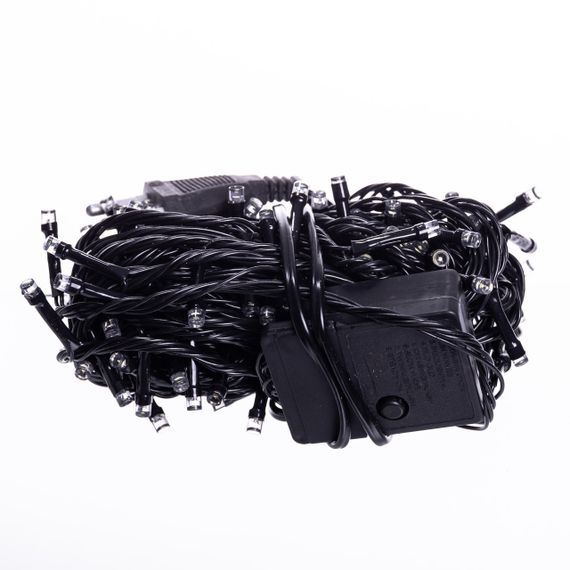 Новорічна гірлянда кімнатна нитка 10 м 120 LED чорний провід Білий W120LED10MBW | Зображення 3