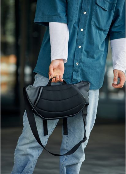 Чоловіча сумка бананка Sambag Dynamicdart чорно-помаранчева 38 × 21 × 7 см (80411129m) | Зображення 1