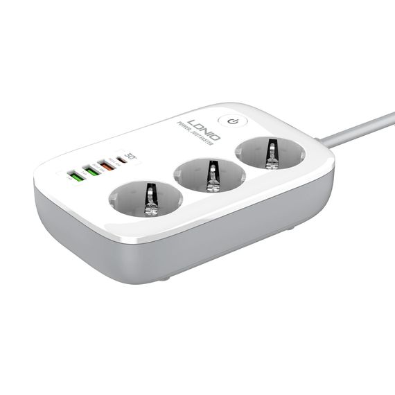 Удлинитель мережевий з Wi-Fi роутеромLDNIO SEW3452 3 порти / PD / 3USB / 1 QC 3.0 / 1 Type-C (34390-01_730)