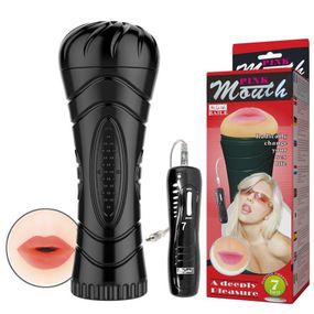 Мастурбатор в колбі "Pink Mouth Vibrating" BM-00900T27Z-2 Sex Aura