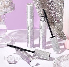 Водостійка туш для вій з силіконовою щіточкою, Skyvii