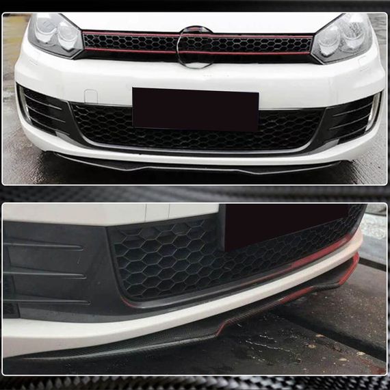 Накладка на передній бампер Lip V4 (для GTI HB 2010-2013, Карбон) для Volkswagen Golf 6 рр | Зображення 3