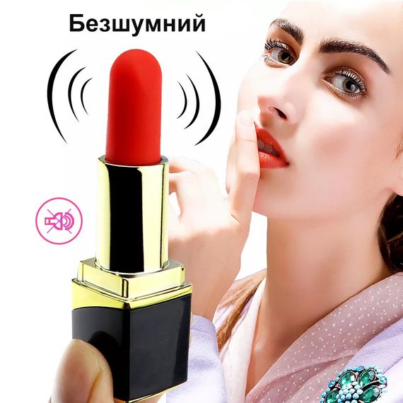 Міні-вібратор. Імітація помади (чорний, USB) | Зображення 5