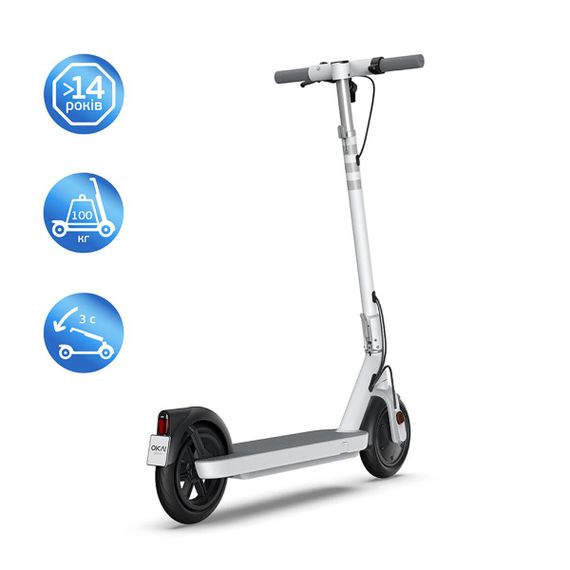 Електросамокат OKAI ES10-NEON Lite White 9", 300(600)W, 7.8Ah, 30km, 25km\h, 20%, NFC, App, 15kg | Зображення 4