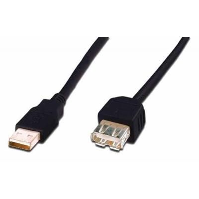 Кабель ASSMANN USB 2.0 (AM/AF) 5.0m, black (AK-300202-050-S)