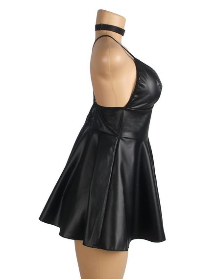 Сукня із PU шкіри Star Night з чокером, чорний (без коробки) sexstyle | Зображення 8