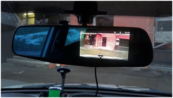 Автомобільне дзеркало відеореєстратор для машини на 2 камери VEHICLE BLACKBOX DVR 1080p камерою заднього огляду. | Зображення 7