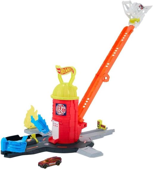 Трек Хот Вілс Сіті Супер пожежна станція Оригінал Hot Wheels City Super Fire Station Rescue | Зображення 1