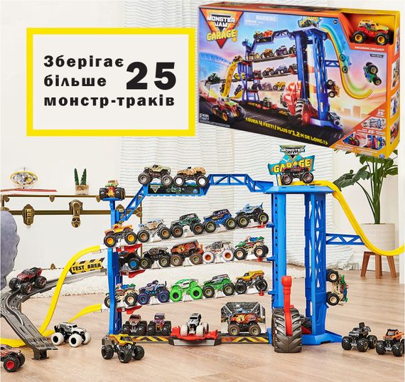 Spin Master Monster Jam Garage Playset and Storage. Гараж і трек для монстр-траків з ліфтом, світлом та звуками | Зображення 3
