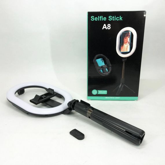 Лампа для зйомки з телефону Selfie Stick A8, Led кільце зйомка, Комплект для блогера, Світлодіод зйомки XA-21 | Зображення 2