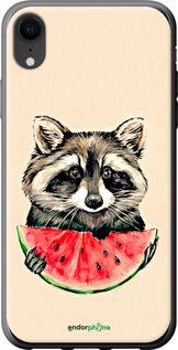 Чохол на iPhone XR Єнотик з кавуном "4605u-1560-2448"