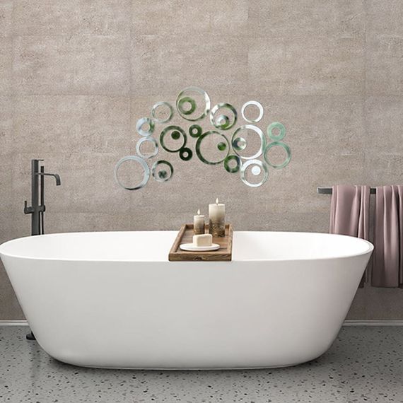 Дзеркальний декор акриловий самоклеючий срібло, 24шт (D) SW-00002523 | Зображення 5