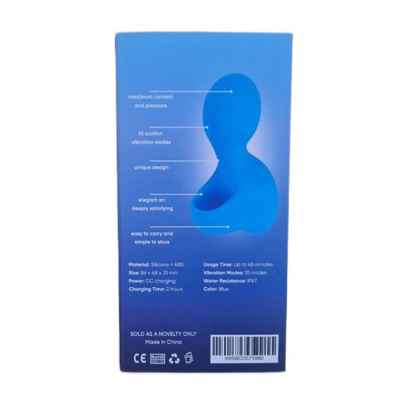 Вибратор на палец Sweet Em Bean голубой, 6.6 х 4.8 см Sex Aura | Зображення 5