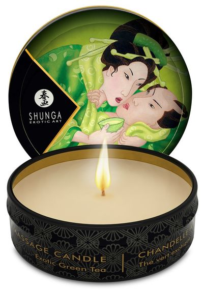 Массажная свеча - Shunga Mini Candle Green Tea, 30 мл Sex Aura