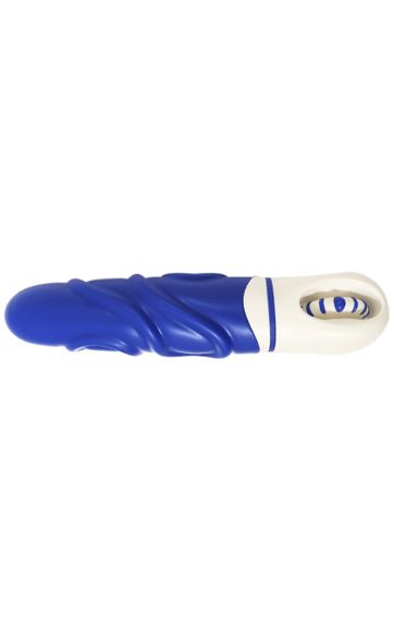 Розкішний вібратор з опуклими ребрашками для стимуляції AMOR BIG VIBRATOR BRUCE Blue (Застосунок НЕ Sex Aura | Зображення 2
