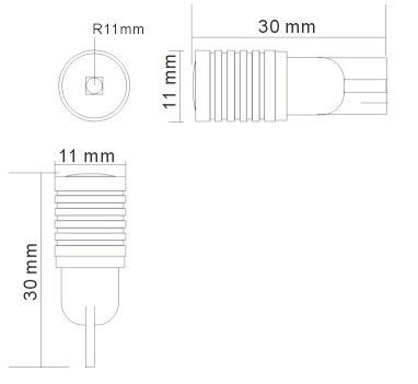 Світлодіодна автолампи T10(W5W) 3w White CREE Canbus (~120Lm) | Зображення 1