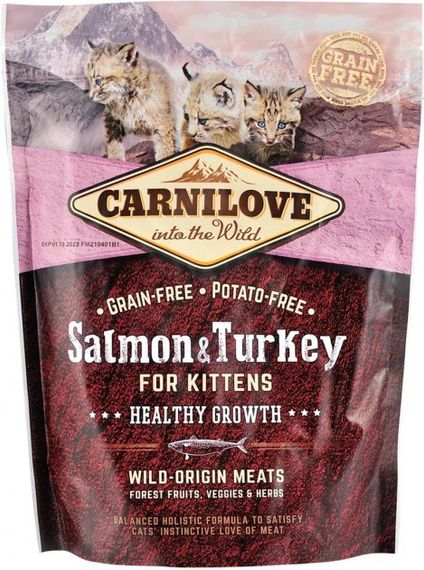 Корм Carnilove Kitten Salmon & Turkey сухий з індичкою та лососем для кошенят 0.4 кг