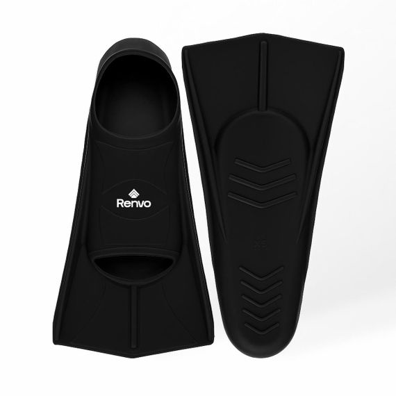 Короткі ласти для тренування в басейні Renvo Frio із закритою п'ятою Чорний 36-38 (SF100-01 36-38)