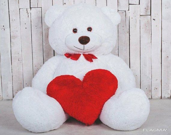 Большой плюшевый медведь Yarokuz Джеральд 165 см Белый | Зображення 3