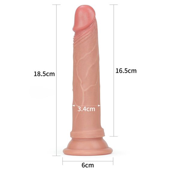 Фалоімітатор - Dual-Layered Silicone Cock 7" Flesh Sex Aura | Зображення 1