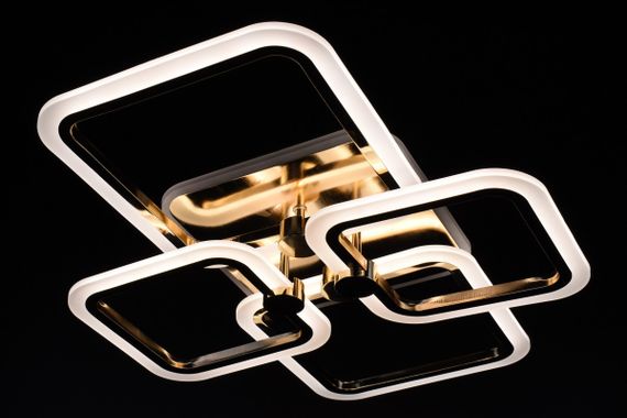 Люстра світлодіодна стельова LED світильник для квартири на стелю лед з пультом 26945 Золото 11х48х60 см. | Зображення 3