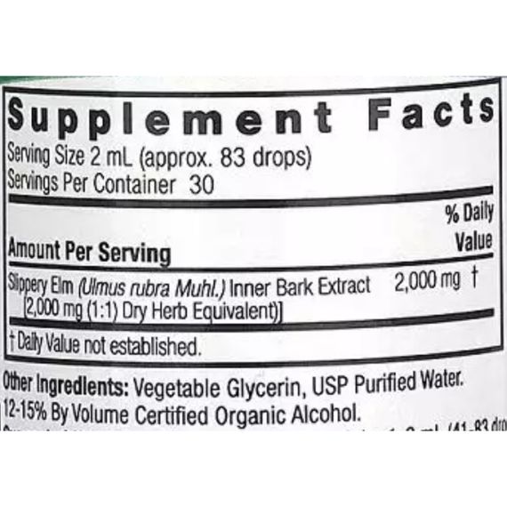 Комплекс для пищеварения Nature's Answer Slippery Elm Extract 2000 mg 60 ml /30 servings/ | Зображення 1