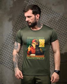 Тактична потоотводна футболка Хуліган oliva ПП7848