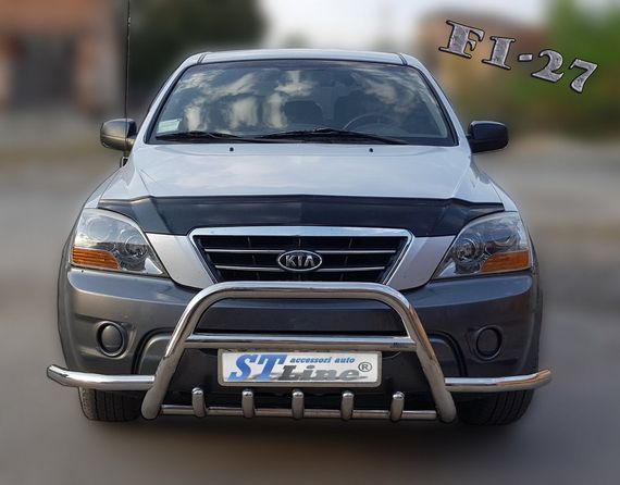 Кенгурятник с усами WT003 (нерж.) для Kia Sorento 2002-2009 гг | Зображення 1