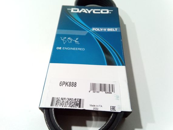Ремінь генератора струмковий ВАЗ 1118 (з ГУР), DAYCO (6PK888) (1118-1041020) | Зображення 2