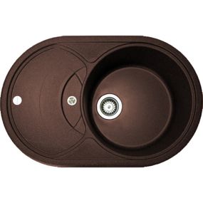 Гранітна мийка Adamant SHELL Mokko 770*495*200 мм