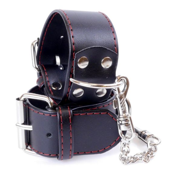 Наручники зі штучної шкіри Fetish Boss Series - Handcuffs with Red Line, BS3300115 Sex Aura | Зображення 4