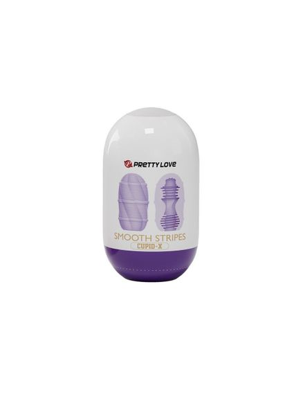 Мастурбатор міні з ребристим рельєфом Pretty Love Smooth Stripes Cupid X Egg, фіолетовий Sex Aura