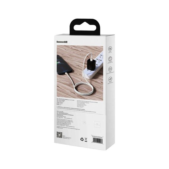 Дата кабель USB-C to Lightning 2.0m Cafule Metal PD 20W white Baseus (CATLJK-B02) | Зображення 9