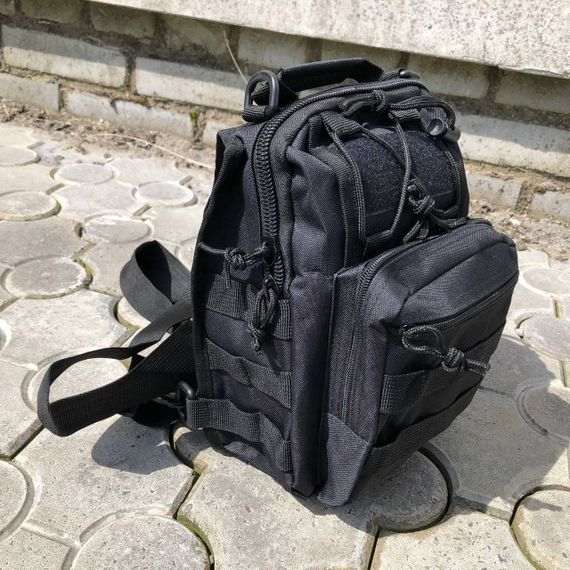 Набір: армійська чорна сумка + тактичний ліхтар професійний POLICE BL-X71-P50 MS-67 | Зображення 5